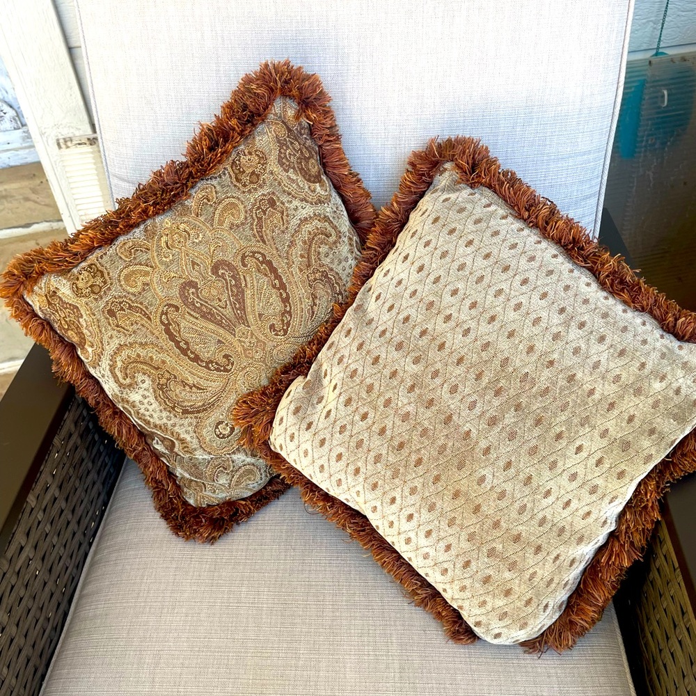 Green & Brown, Set of 2, Accent Pillows